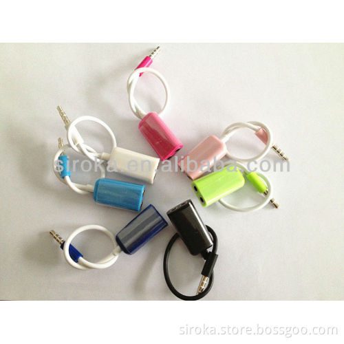 3.5mm Earphone Headphone Splitter Cable Adapter Jack for iPhone 4s 5 Android phones
